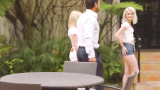 petite blonde besties seduce a married man