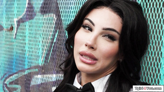 TS waiter Ariel Demure bareback coworker