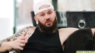 Old friends watching porn and jerkng off side by side