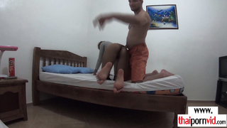 Amateur Thai teen fucking BFs white cock