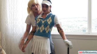 Busty ts Lucy Hart bangs gf April Olsen