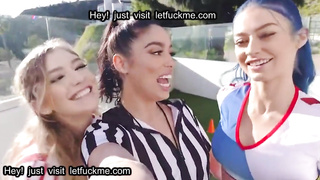 blowjob fit teens share a big cock in orgy