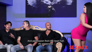 Big booty girl pays with her body