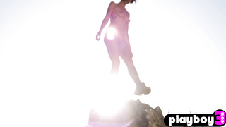 Passion hiking with petite teen model