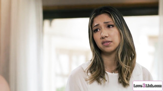 Devil and asian angel fuck horny blonde