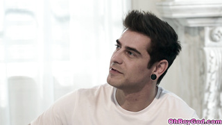 Stepson having his stepmoms milf pussy for his dinner