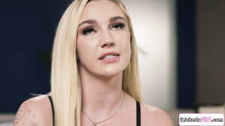 Big tits blonde babe having threesome with lesbian bffs
