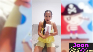 Big tits teen tries new big sex toy