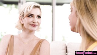 Tranny Gracie Jane fucks hot busty babe