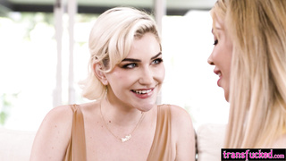 Tranny Gracie Jane fucks hot busty babe