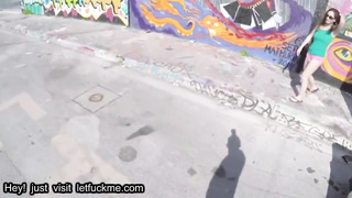 cumshot big tits petite teen paid cash to fuck stranger in public pov