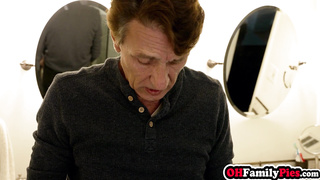 Stepdad and stepson fucked MILF and teen