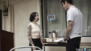 Petite naive waitress fucked in the ass