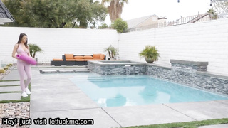 creampie  mature babe workout with creamy deep filling