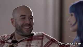 Dude licks and fucks busty ladies at last resort