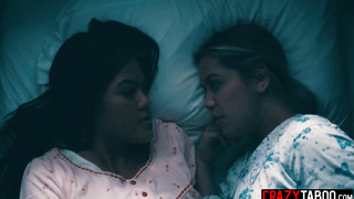 Asian teen and Latina enjoys fingering