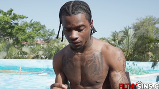 Black beautiful babe Eden West fucked by her stepbrother's BBC