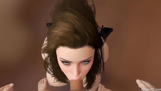 POV Busty Babe 3D Porn Teen Blowjob Deepthroat