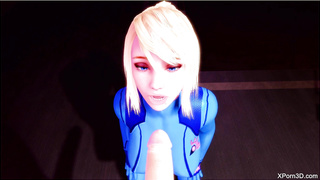 3D Porn POV Busty Blonde Gagging Blowjob