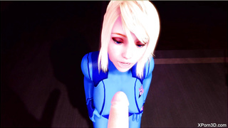 3D Porn POV Busty Blonde Gagging Blowjob