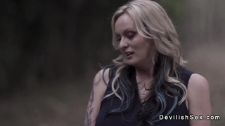 Almost married man fucks blue haired babe