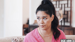 Seductive Asian MILF sucking big cock