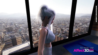 Big tits futa fucking with a guy in a gym