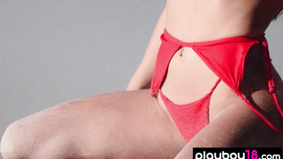 Ukrainian babe stripping at the beach