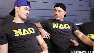 Ryder used huge cock to ram Kane's mouth and asshole