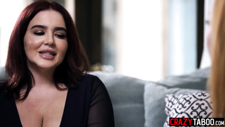 Huge boobs lesbian riding MILFs face