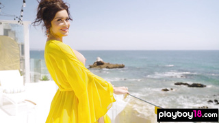 Barely clothed MILF reveals her big tits