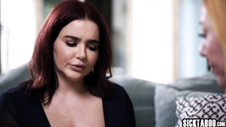 Huge tits MILF riding lesbians face