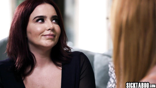 Huge tits MILF riding lesbians face