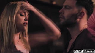 Couple convince brunette by fucking her