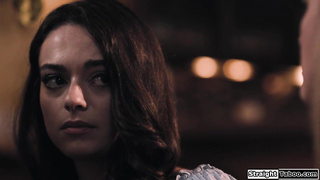 Couple convince brunette by fucking her