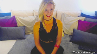 Small tits and hairy pussy MILF masturbates on webcam