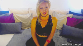 Small tits and hairy pussy MILF masturbates on webcam