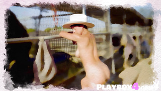 Perfect tits Latina teen posing outdoor