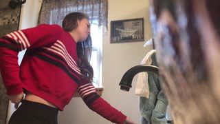 Covert Camera on School Athlete - Excellent PUFFY BUMPERS after Douche 1