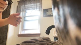 Covert Camera on School Athlete - Excellent PUFFY BUMPERS after Douche 1