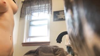 Covert Camera on School Athlete - Excellent PUFFY BUMPERS after Douche 1