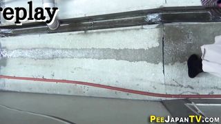 Horny asians peeing
