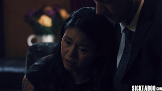 MILF enjoyed sex with husbands stepson