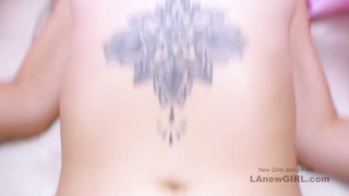 Sweet girl fucked after licking his ass in studio