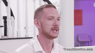 Big tits trans sucks and anal fucks big cock