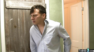 Lucky man catches a hot teen in panties