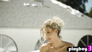 Pierced tits blonde MILF posing naked