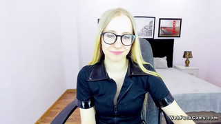 Blonde small tits Belarus babe on webcam