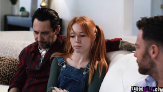 Stepdaughter getting fucked by two studs