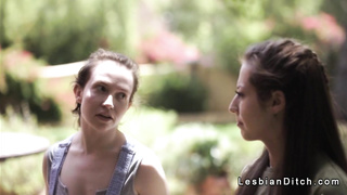 Plumbers apprentice eats pussy to rich brat lesbian